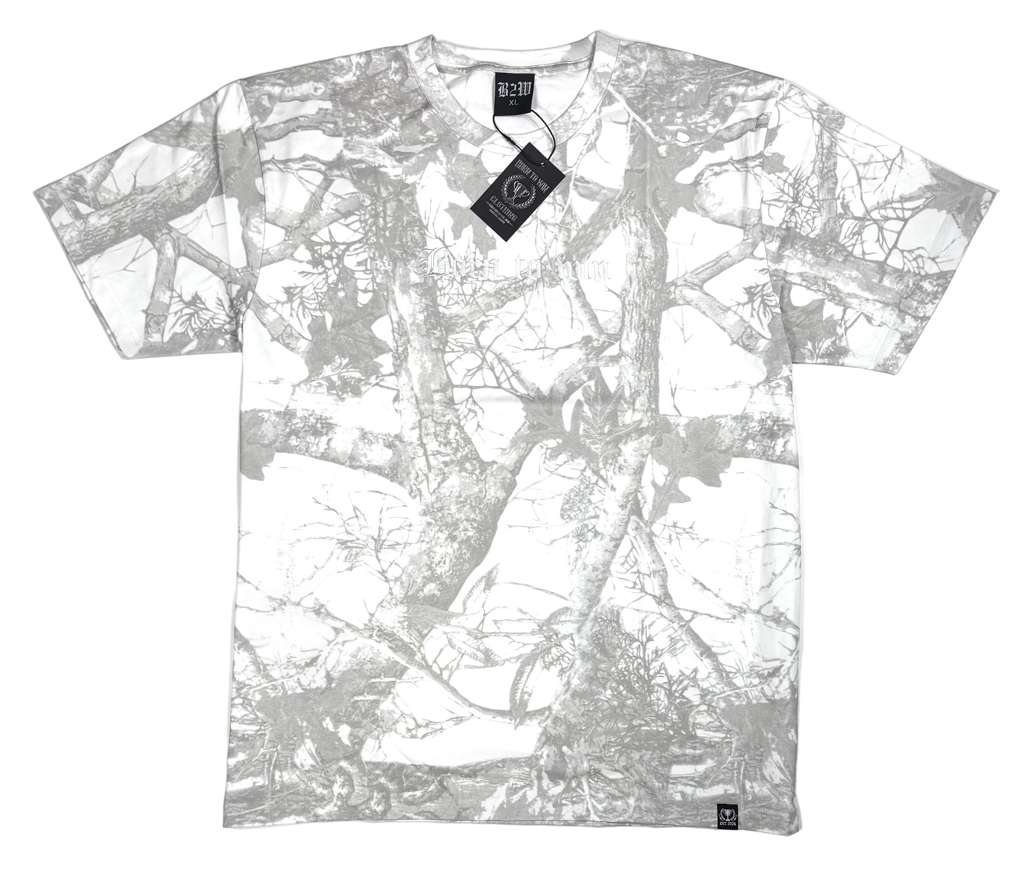 White camoflauge embroidered tee
