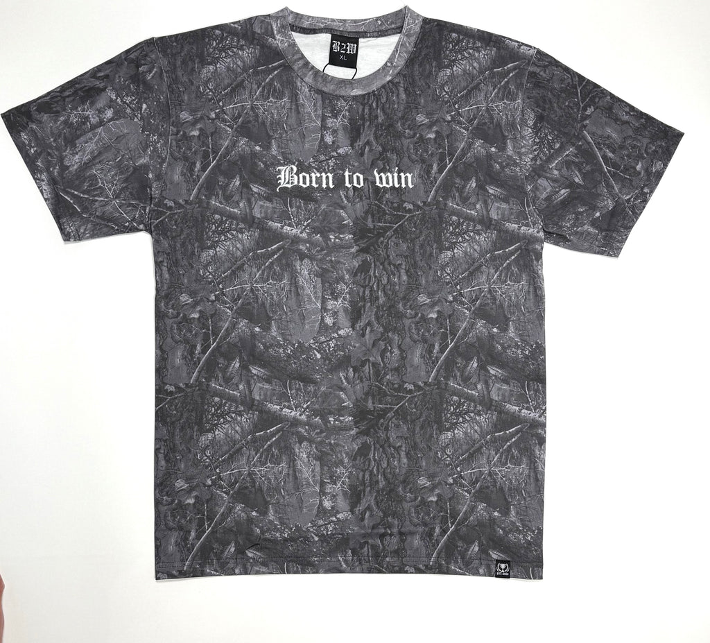 Black camo embroidered tee