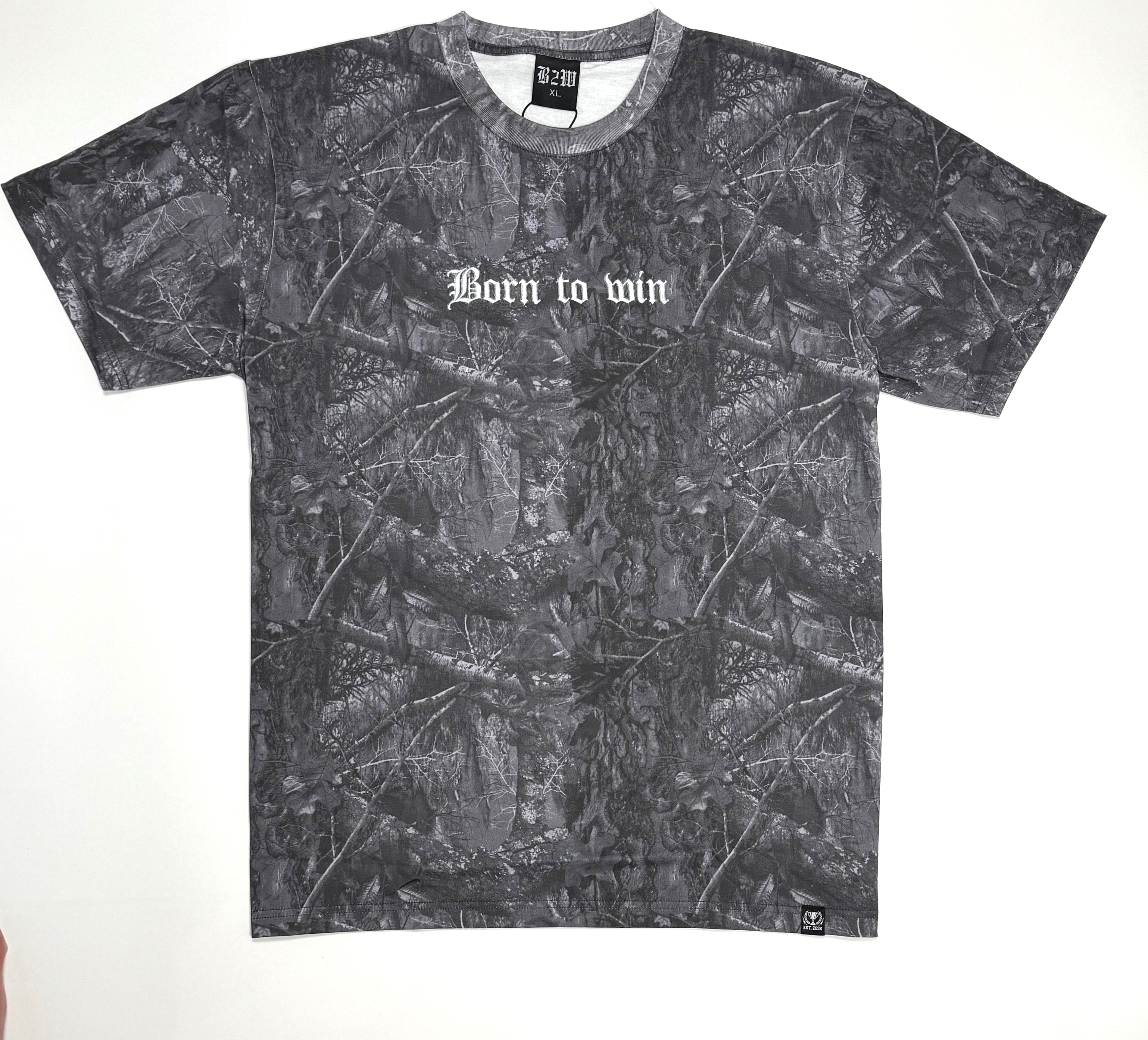 Black camo embroidered tee